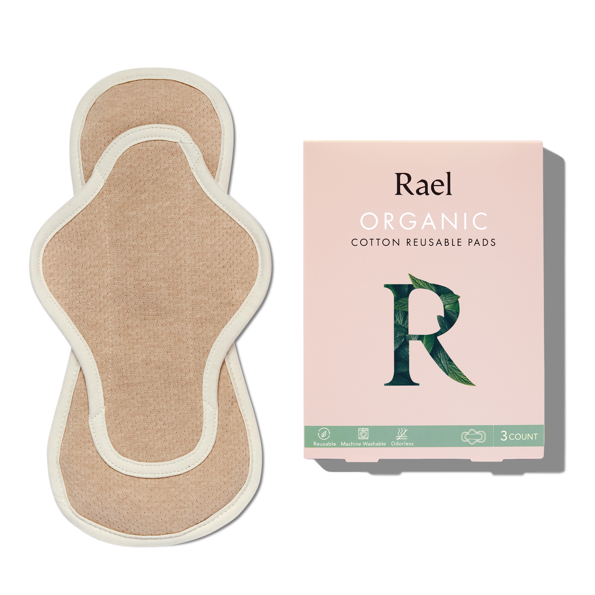 Organic Cotton Reusable Menstrual Pads - 3 Count Q1