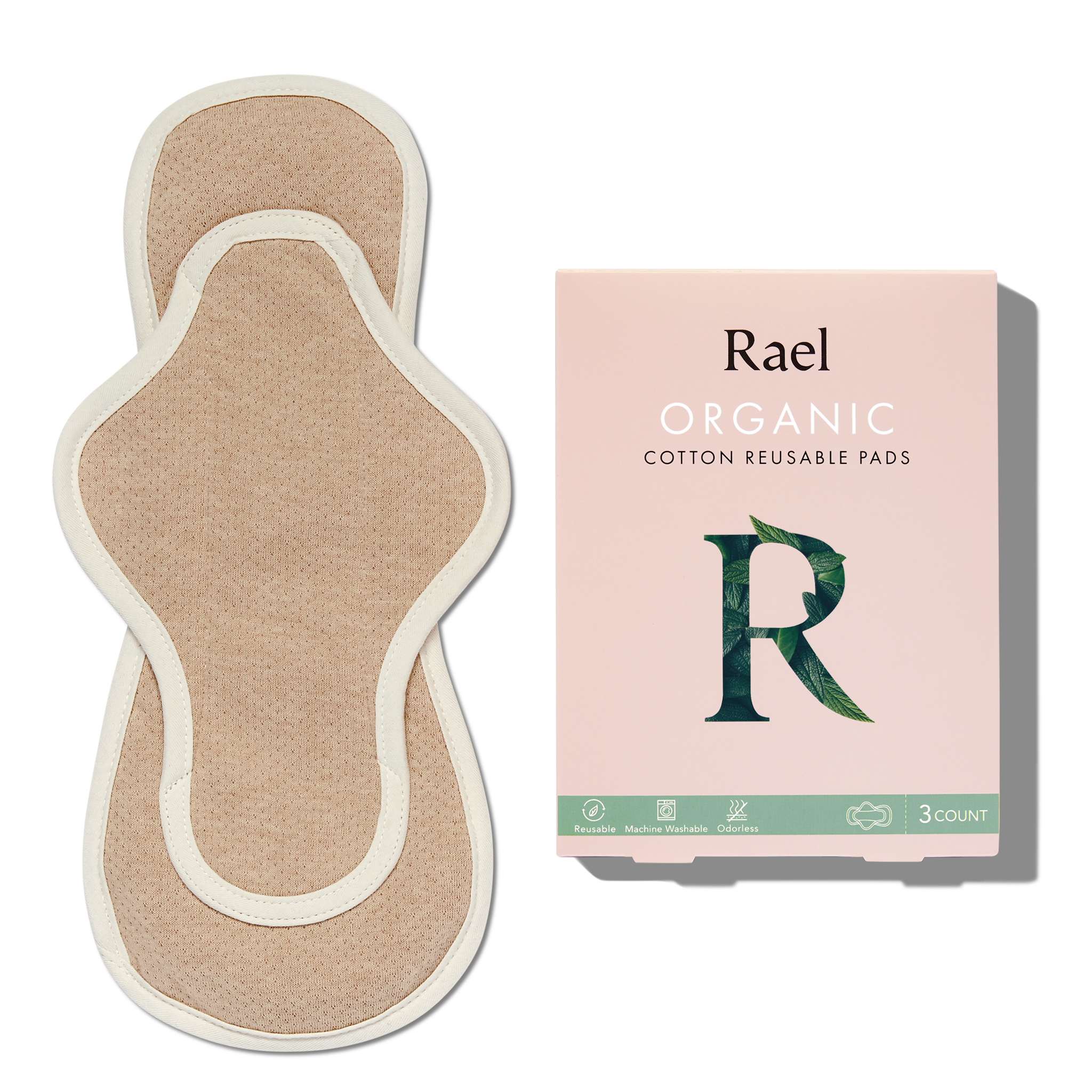 Organic Cotton Reusable Menstrual Pads - 3 Count Q1