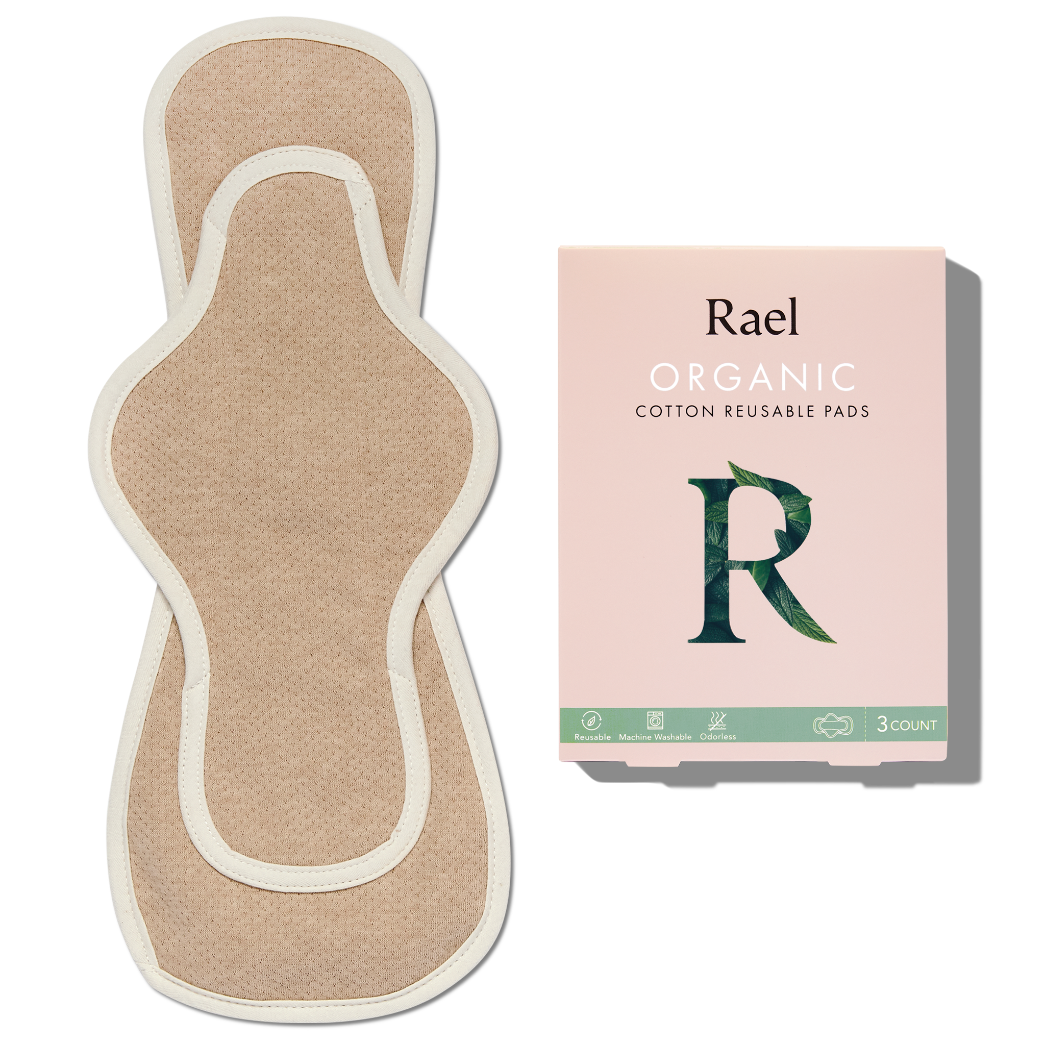 Organic Cotton Reusable Menstrual Pads - 3 Count Q1