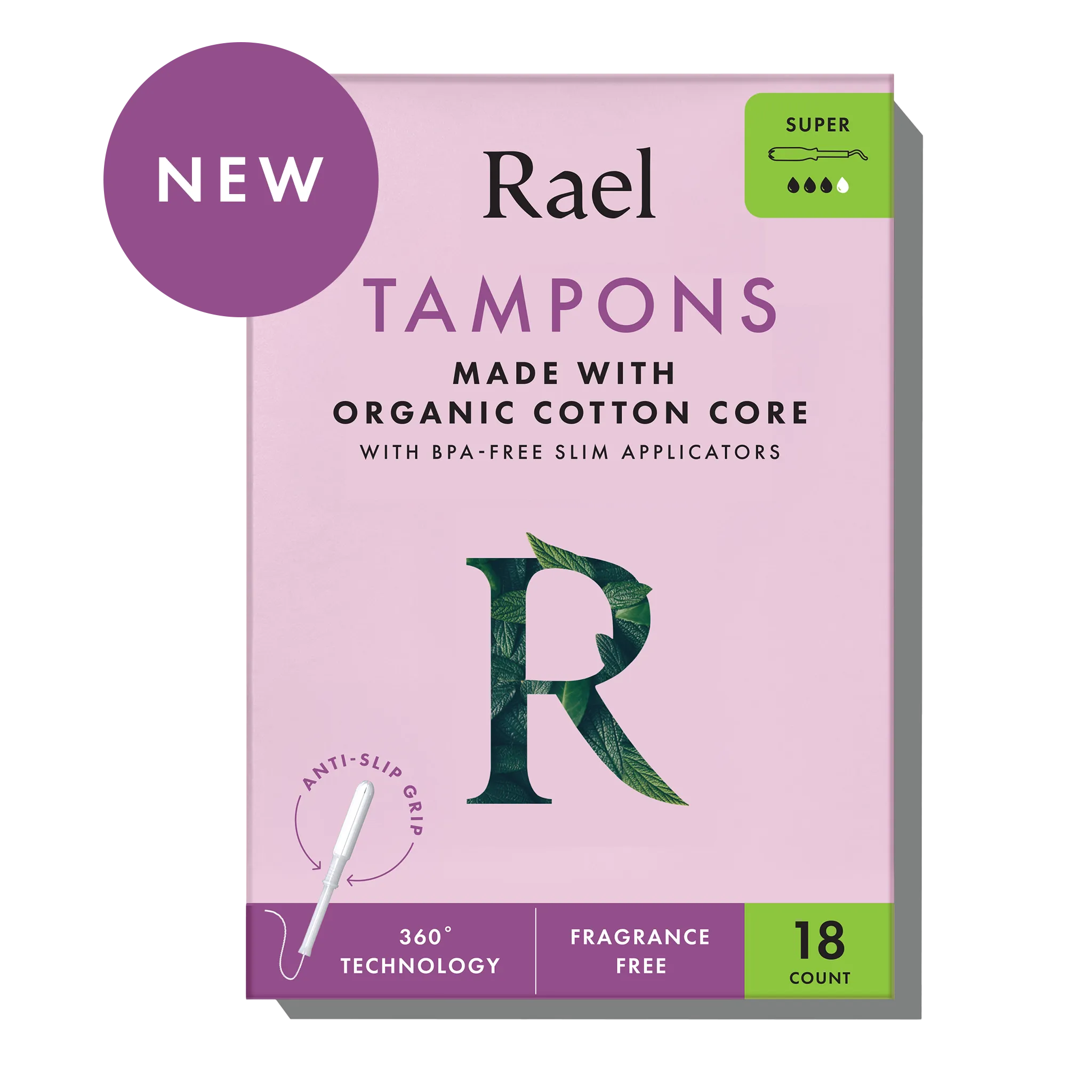 Super Slim Applicator Tampons Made With Organic Cotton X6