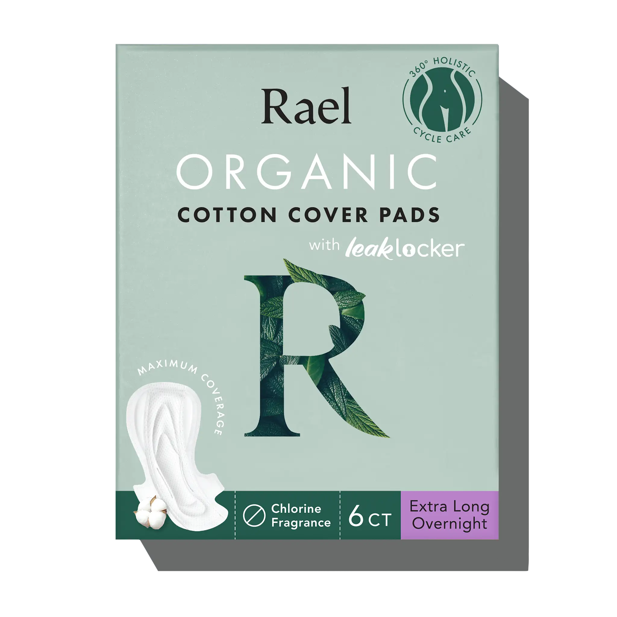 Extra Long Overnight Organic Cotton Cover Pads With Wings C0
