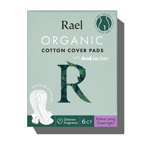 Extra Long Overnight Organic Cotton Cover Pads With Wings C0