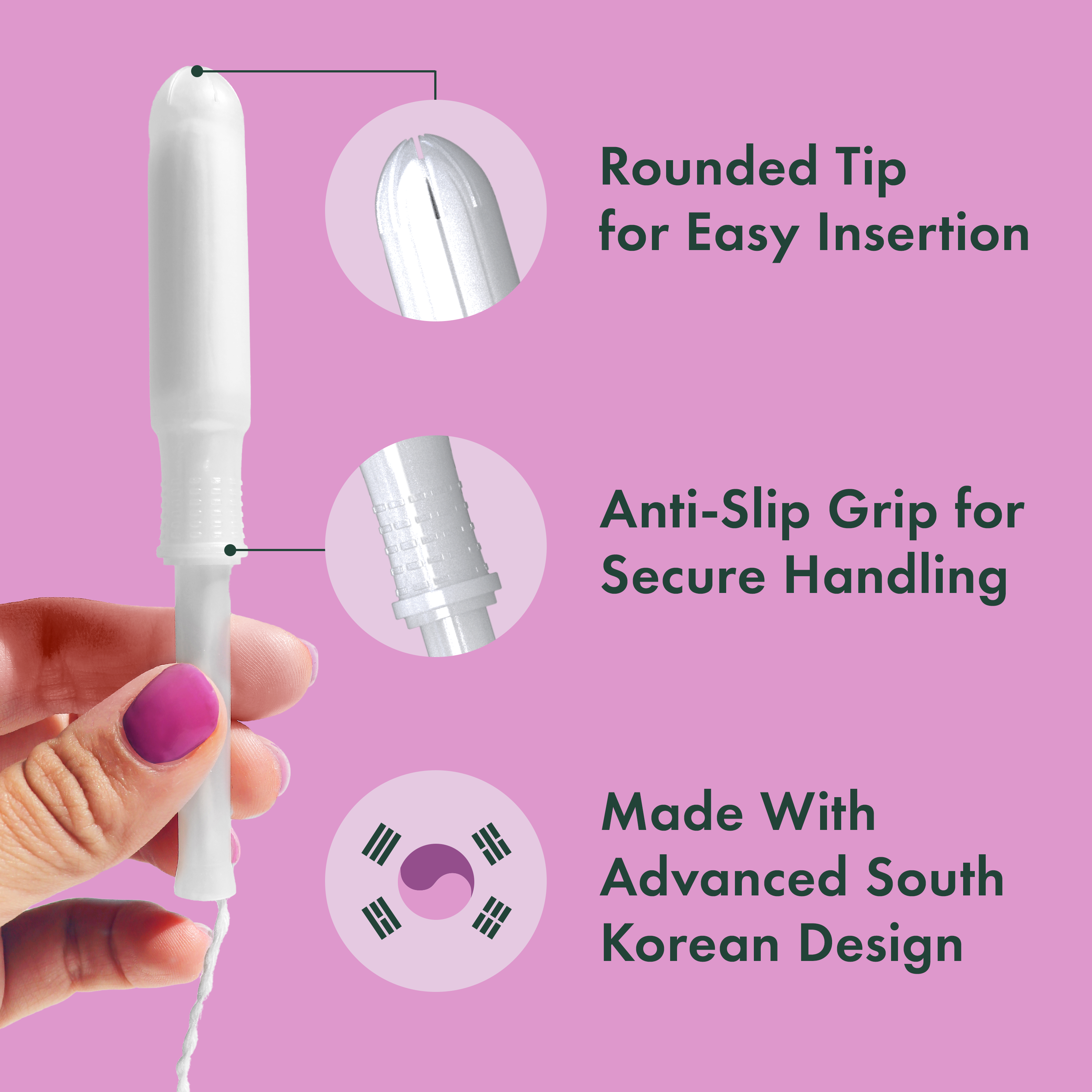 Super Slim Applicator Tampons Made With Organic Cotton X6