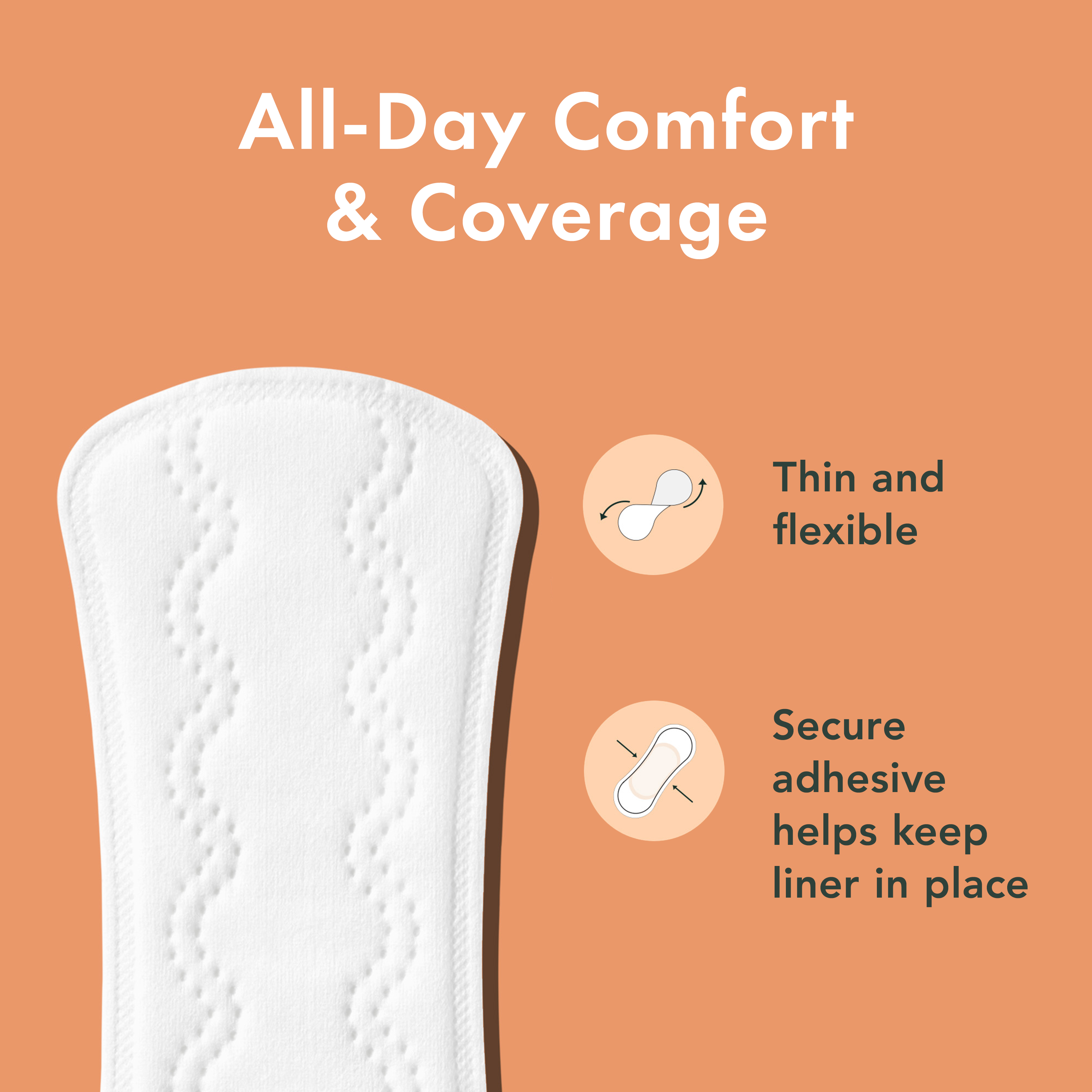 Extra Long Unscented Panty Liners Made With Organic Cotton E6